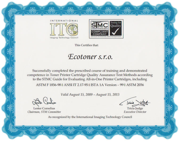 Certifikát STMC